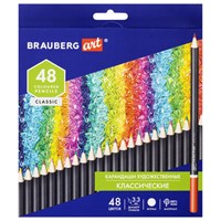 Карандаши художественные цветные BRAUBERG ART CLASSIC, 48 цветов, МЯГКИЙ грифель 3,3 мм, 181539 181539