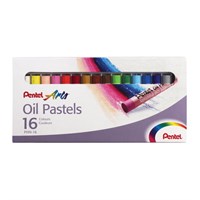 Пастель масляная художественная PENTEL "Oil Pastels", 16 цветов, круглое сечение, картонная упаковка, PHN4-16 181301