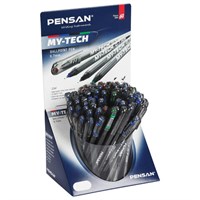 Ручка шариковая масляная PENSAN "My-Tech Colored", палитра классических цветов АССОРТИ, игольчатый узел 0,7 мм, линия 0,35 мм, дисплей, 2240, 2240/S60-4 143386