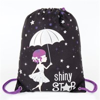 Мешок для обуви BRAUBERG PREMIUM, карман, подкладка, светоотражающие элементы, 43х33 см, Shiny star, 270283 270283