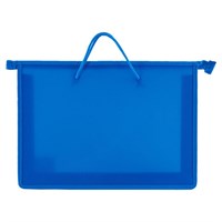 Папка на молнии с ручками ПИФАГОР, А4, 1 отделение, пластик, 55 мм, синяя, 228235 228235