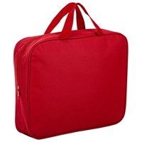 Папка на молнии с ручками STAFF EVERYDAY, А4, ширина 80 мм, полиэстер, красная, 270739 270739