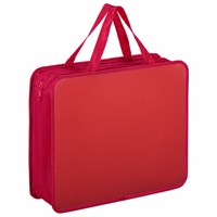 Папка на молнии с ручками ПИФАГОР, А4, 1 отделение, пластик, 75 мм, красная, 228232 228232