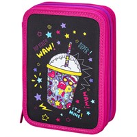 Пенал BRAUBERG, 3 отделения, полиэстер, 21х14 см, 