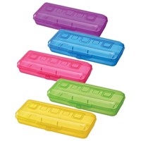 Пенал пластиковый, тонированный, цвет ассорти, ПН16 103681