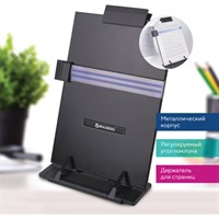 Подставка для книг и учебников BRAUBERG, большая, регулируемый наклон, металл/пластик, черная, 237447 237447