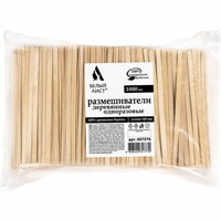 Размешиватель одноразовый деревянный 140 мм, КОМПЛЕКТ 1000 шт., WELDAY, 607576 607576