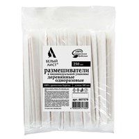 Размешиватель одноразовый деревянный в индивидуальной упаковке 180 мм, КОМПЛЕКТ 250 шт., WELDAY, 607579, 97 607579