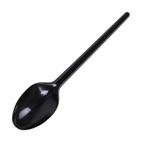 Ложка столовая одноразовая пластиковая 165 мм, черная, КОМПЛЕКТ 100 шт., СТАНДАРТ, LAIMA, 607833 607833