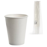 Стакан одноразовый бумажный 300/430 мл, D 90 мм, КОМПЛЕКТ 50 шт., однослойные, белые, холодное/горячее, ФОРМАЦИЯ, HB90-430-0000-50 603867