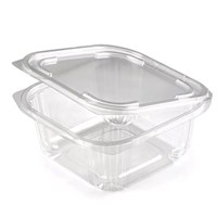 Одноразовый контейнер квадратный 500 мл С КРЫШКОЙ ЮП-РКСП, КОМПЛЕКТ 360 шт., прозрачный ПЭТ, ЮУПМ6013 608019