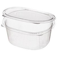 Одноразовый контейнер овальный 1000 мл С КРЫШКОЙ ЮП-РКС, КОМПЛЕКТ 420 шт., прозрачный ПЭТ, ЮУПМ6006 608016