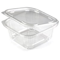 Одноразовый контейнер квадратный 750 мл С КРЫШКОЙ ЮП-РКСП, КОМПЛЕКТ 300 шт., прозрачный ПЭТ, ЮУПМ6014 608020