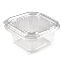 Одноразовый контейнер квадратный 1000 мл С КРЫШКОЙ ЮП-РКСП, КОМПЛЕКТ 300 шт., прозрачный ПЭТ, ЮУПМ6015 608021