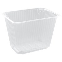 Одноразовый контейнер 2000 мл, КОМПЛЕКТ 100 шт., БЕЗ КРЫШКИ, 186х132 мм прозрачные, ПП, ЮПЛАСТ, ЮУПМ3323 607547