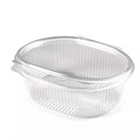 Одноразовый контейнер овальный 750 мл, С КРЫШКОЙ, ЮП-РКС, КОМПЛЕКТ 420 шт., прозрачный ПЭТ, ЮУПМ6005 608015