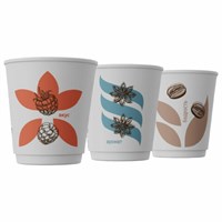 Стакан одноразовый бумажный 200/271 мл, D 80 мм, 26 шт., двухслойный для холодного/горячего, 