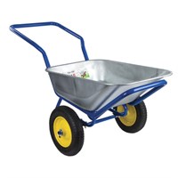 Тачка садово-строительная ТЕХ-ТОП, 110 л, максимальный вес 260 кг, цинковый кузов, пневмоколеса d=360 мм, 606628 606628