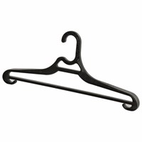 Вешалка-плечики р.52-54, пластик, плоская, перекладина, крючки для бретелей, черная, BRABIX, 601655 601655