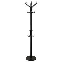 Вешалка-стойка SHT-CR450, 1,86 м, диск 37 см, 6 крючков + 4 дополнительных, металл/мрамор, черная, В1-50 602344