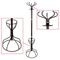 Вешалка-стойка Ажур-3Ф, 1,9 м, основание 46 см, 5 крючков+место для зонтов, металл, черная 601656