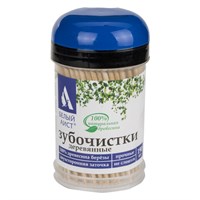 Зубочистки деревянные 190 штук в диспенсере с крышкой, БЕЛЫЙ АИСТ, берёза, 607566 607566