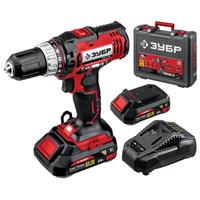 Дрель-шуруповерт безударная АККУМУЛЯТОРНАЯ, с двумя аккумуляторами 2 Ач, 18 В, ЗУБР ДШЛ-185-22 671115