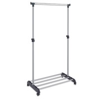 Вешалка для плечиков СН-4345, 1660х860х440 мм, передвижная, пластик/металл, серая/хром 603589