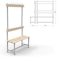 Скамья с вешалкой, спинкой 