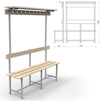 Скамья с вешалкой, спинкой и полкой 