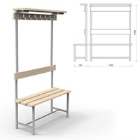 Скамья с вешалкой, спинкой и полкой 