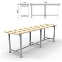 Скамья деревянная на металлокаркасе 