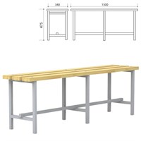 Скамья деревянная на металлокаркасе П-13Д(1500) (1500х340х475 мм) 531006