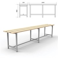 Скамья деревянная на металлокаркасе 