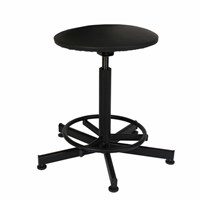 Стул кресло кассира, ресепшен РС37, на винте, без спинки, без подлокотников, кожзам, черное 532041