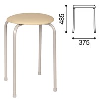 Табурет РС01-Т011В, серебристый каркас, кожзам бежевый, РС01-Т011В-506- 531652