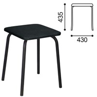 Табурет РС01-03, черный каркас, черный кожзам, РС.01/03-201-01 531130