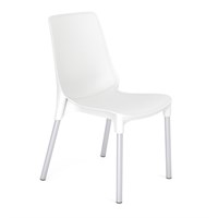 Стул для столовых, кафе, дома SHT-S75, серебристый металлический каркас, пластик белый 532793