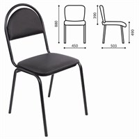 Стул для посетителей РС00М, черный каркас, кожзам черный 531890