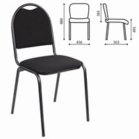 Стул для посетителей РС00Л, черный каркас, ткань черная 531893