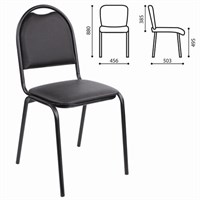 Стул для посетителей РС00Л, черный каркас, кожзам черный 531892