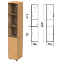 Шкаф закрытый со стеклом 