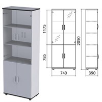 Шкаф закрытый со стеклом 