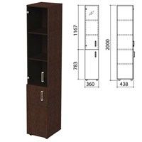 Шкаф закрытый со стеклом 