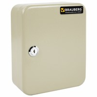 Шкафчик (Ключница) на 20 ключей BRAUBERG, 200х160х80 мм, с замком, +20 брелоков, серый, 290337 290337