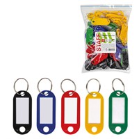 Бирки для ключей КОМПЛЕКТ 100 шт., длина 52 мм, инфо-окно 32х15 мм, цвет ассорти, STAFF, 237730 237730