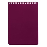 Блокнот А5 146х205 мм, 60 л., гребень, перфорация на отрыв, лакированный, BRAUBERG, Бордовый, 111271 111271