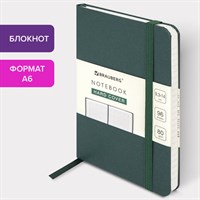 Блокнот МАЛЫЙ ФОРМАТ (93х140 мм) А6, BRAUBERG ULTRA, балакрон, 80 г/м2, 96 л., клетка, темно-зеленый, 113055 113055