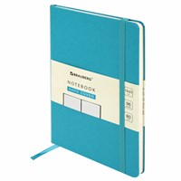 Блокнот А5 (130х210 мм), BRAUBERG ULTRA, балакрон, 80 г/м2, 96 л., в точку, бирюзовый, 113043 113043