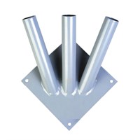 Кронштейн под флаги на три древка, квадратное основание, три точки крепления, металл 550109